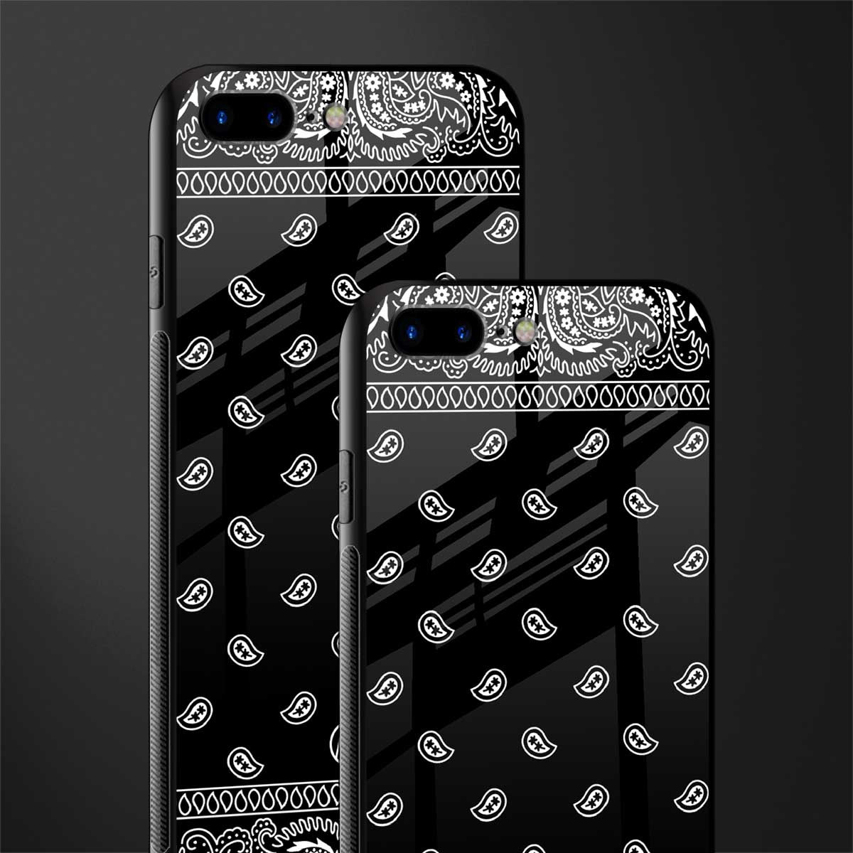 paisley black glass case for iphone 7 plus image-2
