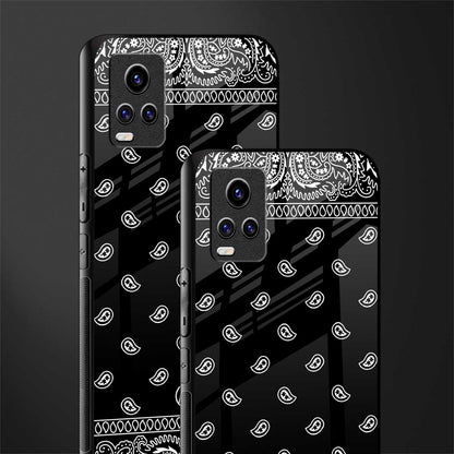 paisley black back phone cover | glass case for vivo v21e 4g