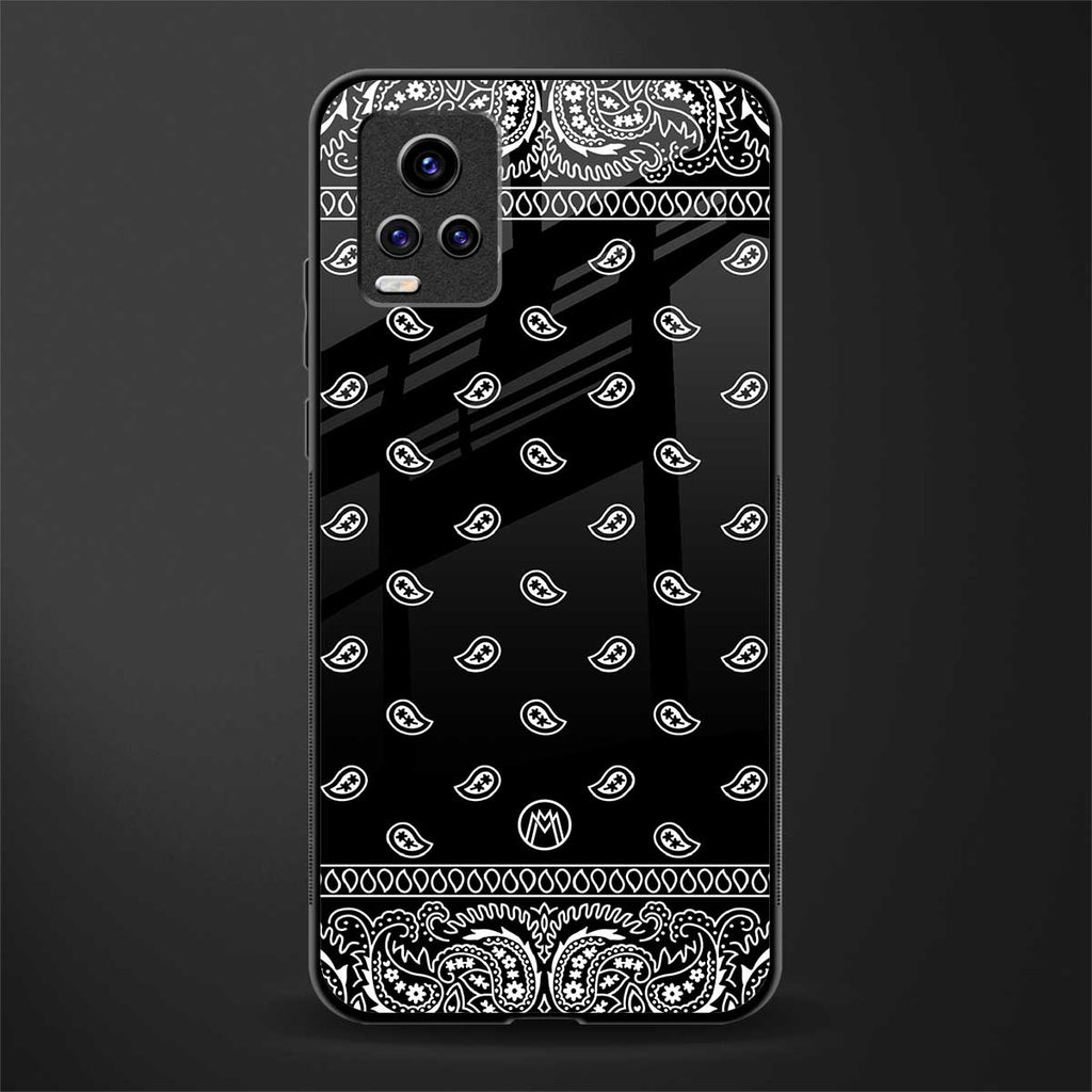 paisley black back phone cover | glass case for vivo v21e 4g