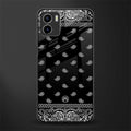 paisley black back phone cover | glass case for vivo y72