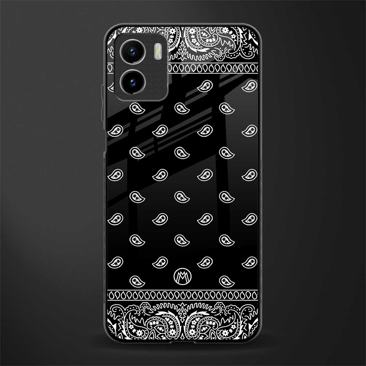paisley black back phone cover | glass case for vivo y72