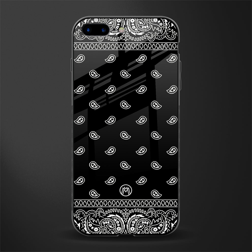 paisley black glass case for iphone 8 plus image