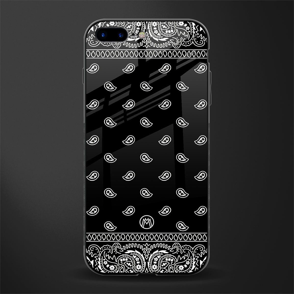 paisley black glass case for iphone 8 plus image