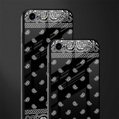 paisley black glass case for iphone se 2020 image-2