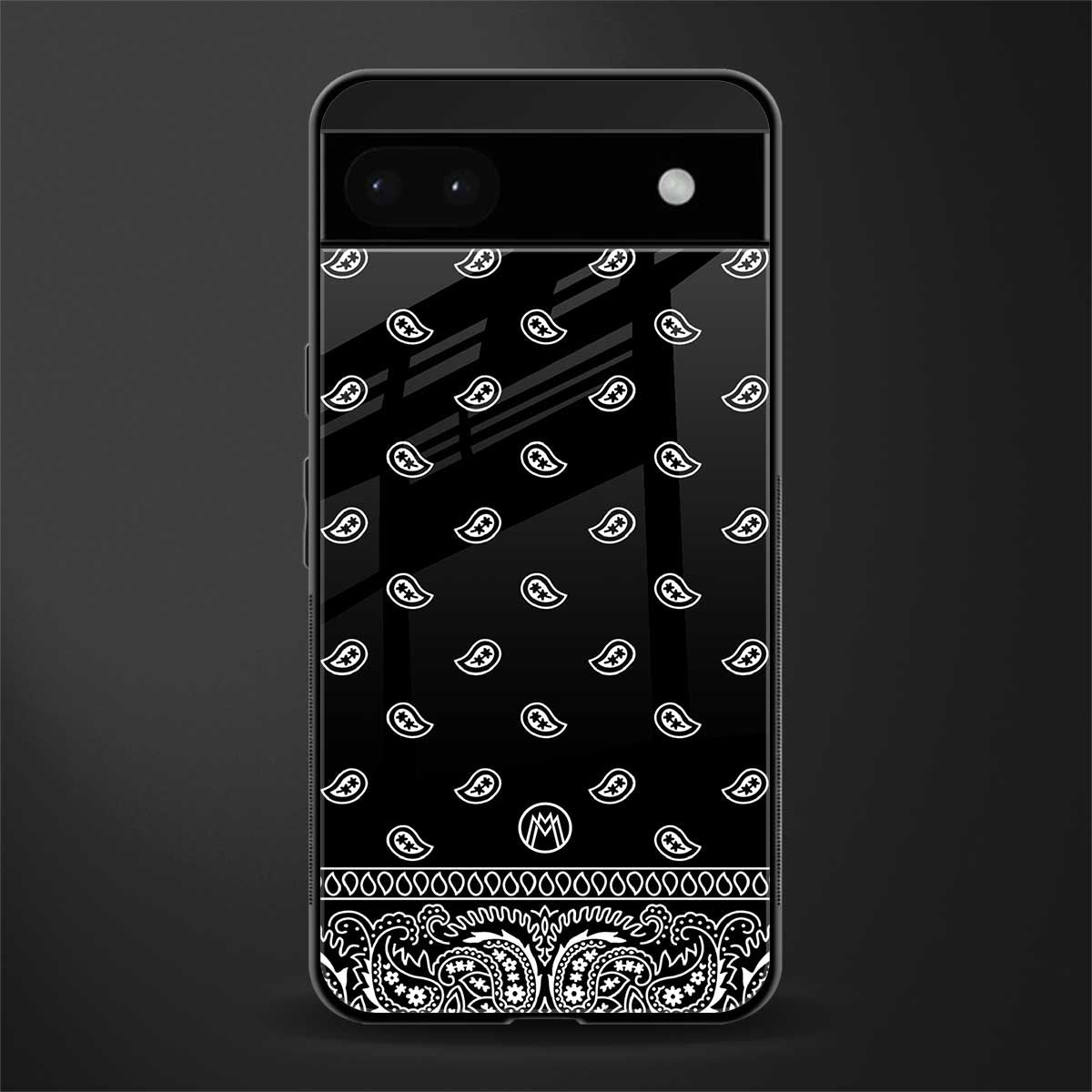 paisley black back phone cover | glass case for google pixel 6a