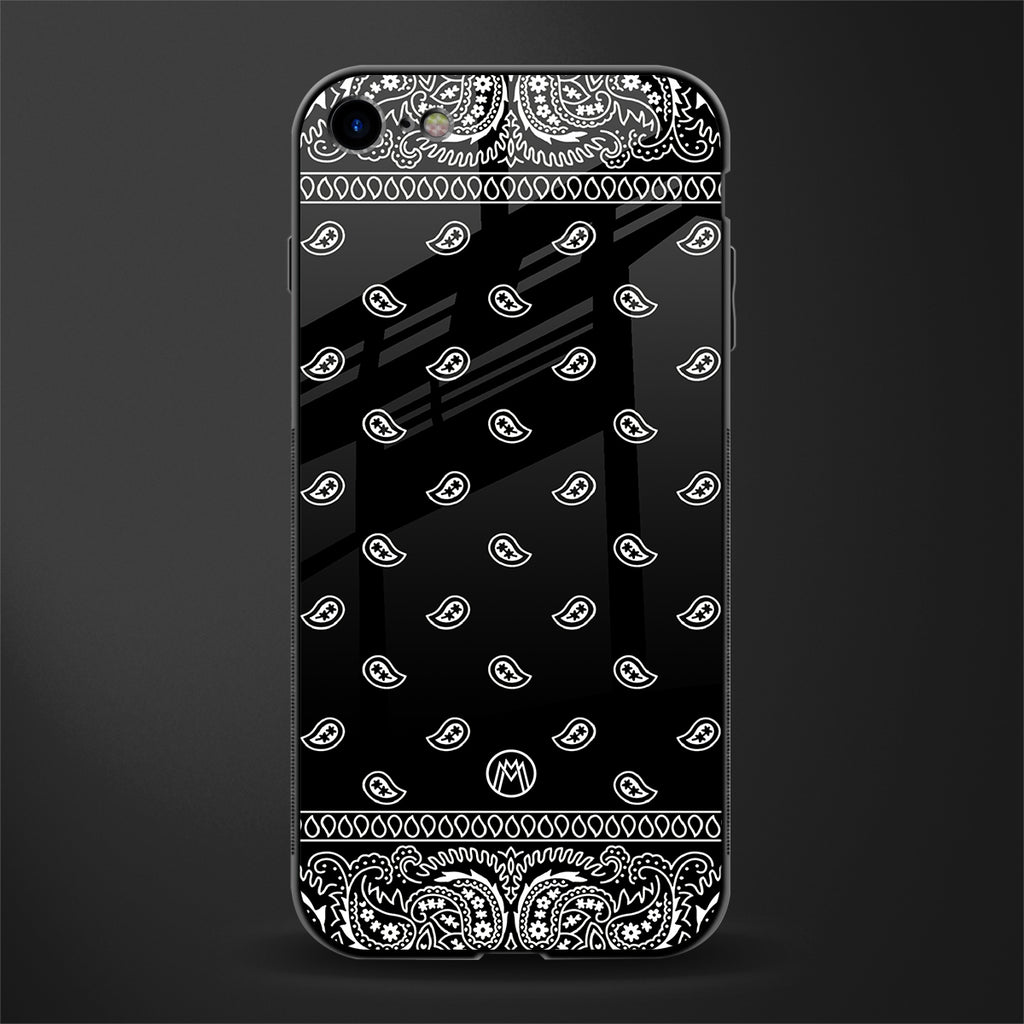 paisley black glass case for iphone se 2020 image