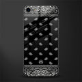 paisley black glass case for iphone 8 image