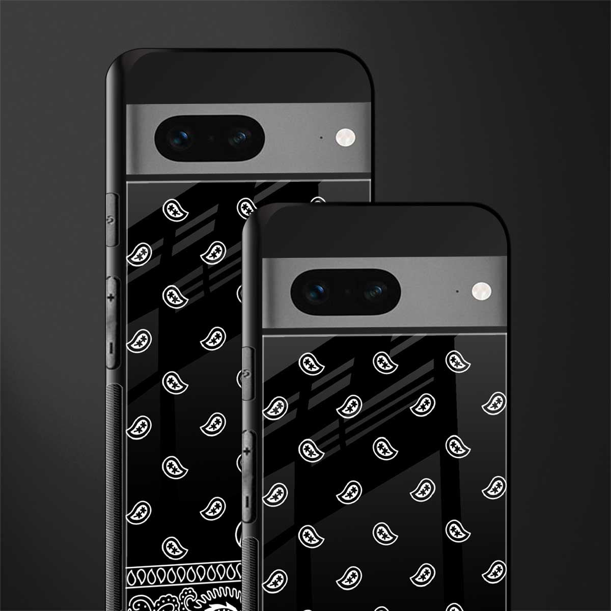 paisley black back phone cover | glass case for google pixel 7