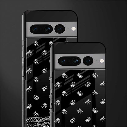 paisley black back phone cover | glass case for google pixel 7 pro