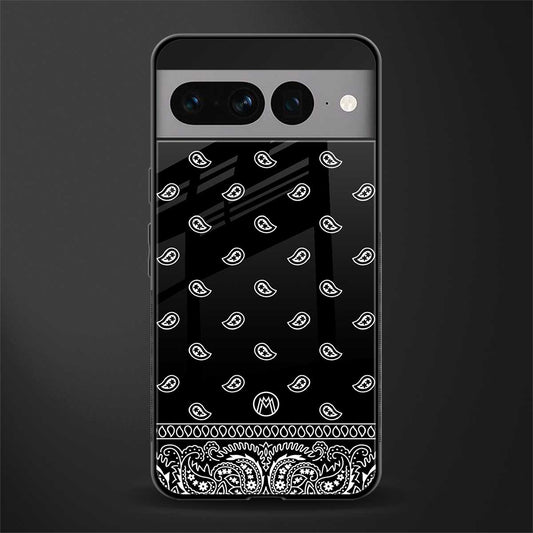 paisley black back phone cover | glass case for google pixel 7 pro