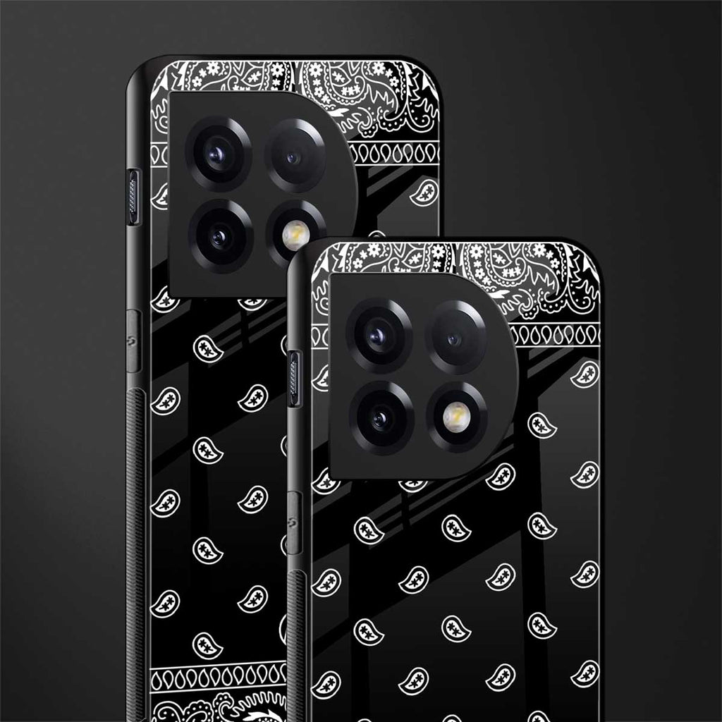 paisley black back phone cover | glass case for oneplus 11