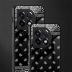 paisley black back phone cover | glass case for oneplus 11