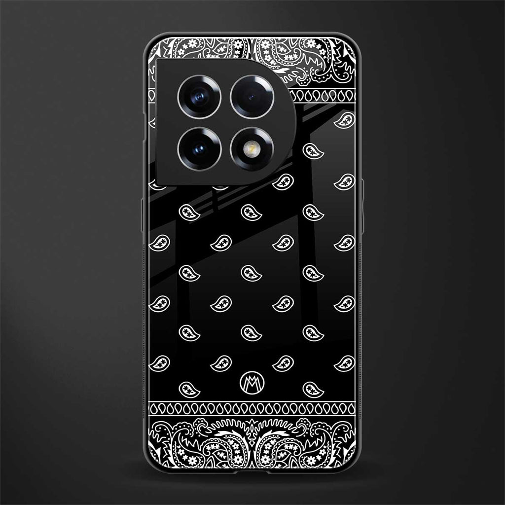 paisley black back phone cover | glass case for oneplus 11