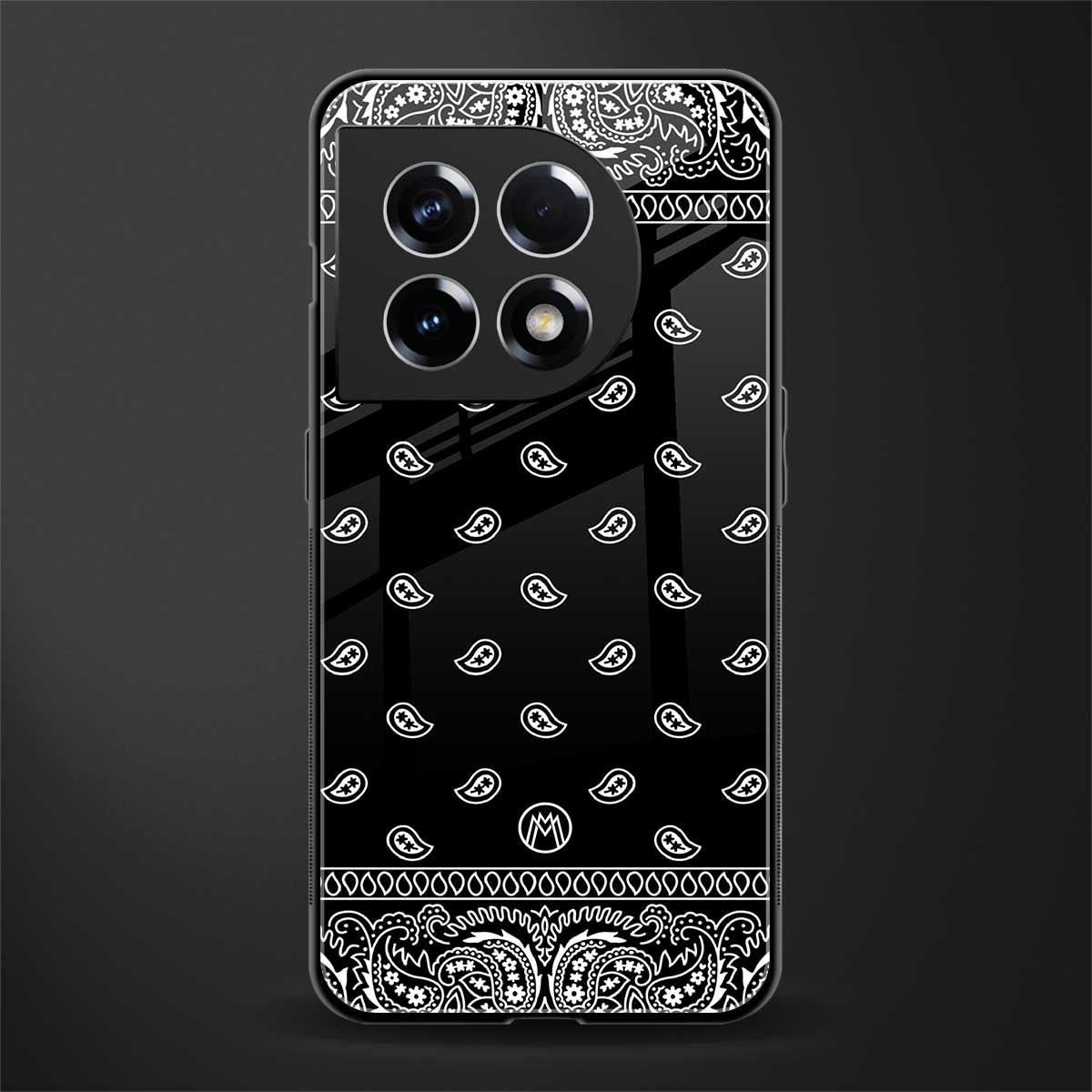 paisley black back phone cover | glass case for oneplus 11