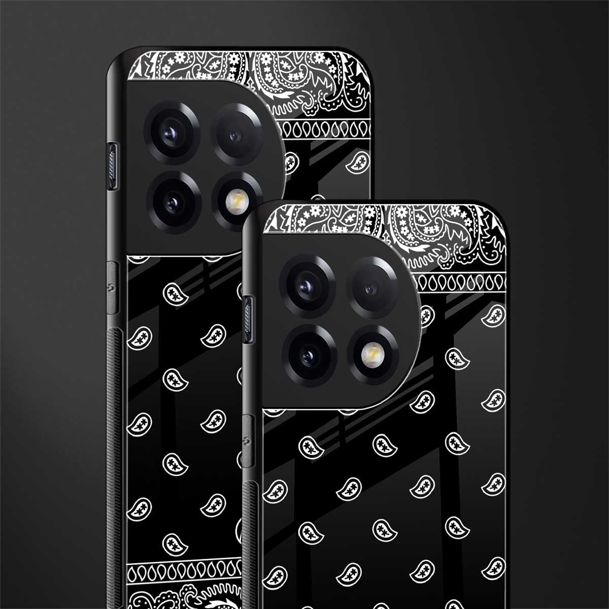 paisley black back phone cover | glass case for oneplus 11r