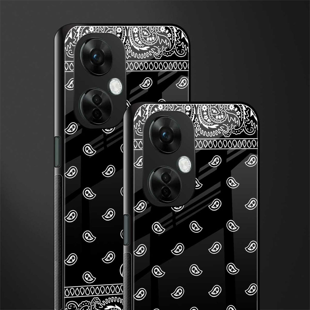 paisley black back phone cover | glass case for oneplus nord ce 3 lite