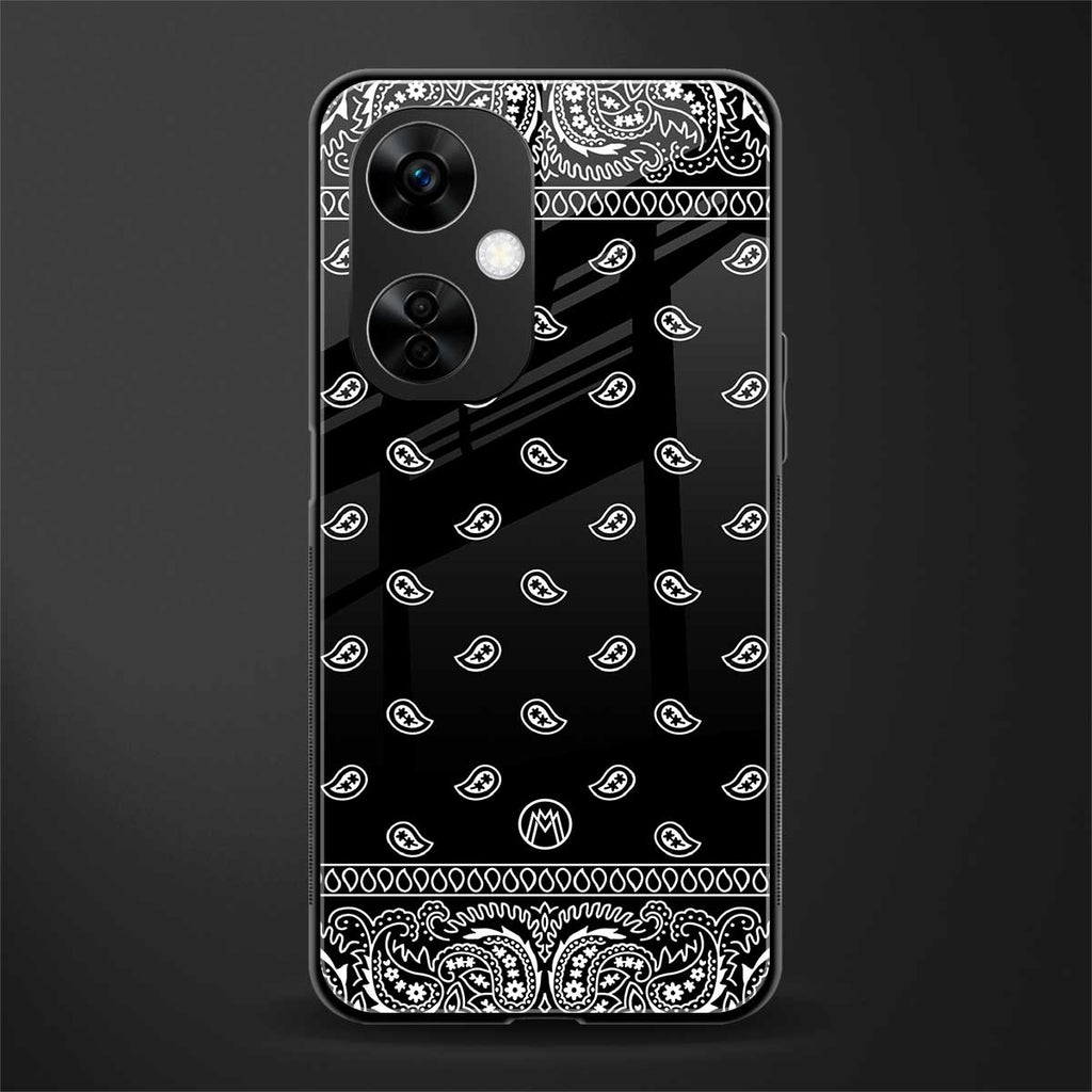 paisley black back phone cover | glass case for oneplus nord ce 3 lite