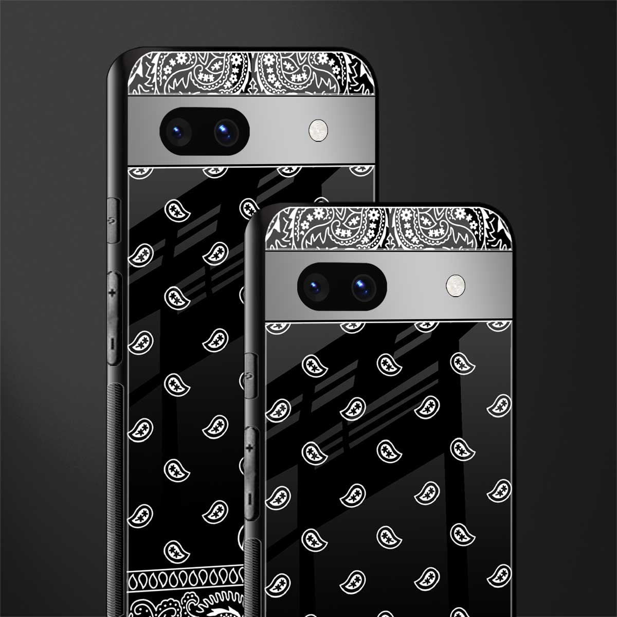 paisley black back phone cover | glass case for Google Pixel 7A