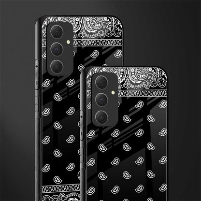 paisley black back phone cover | glass case for samsung galaxy a54 5g