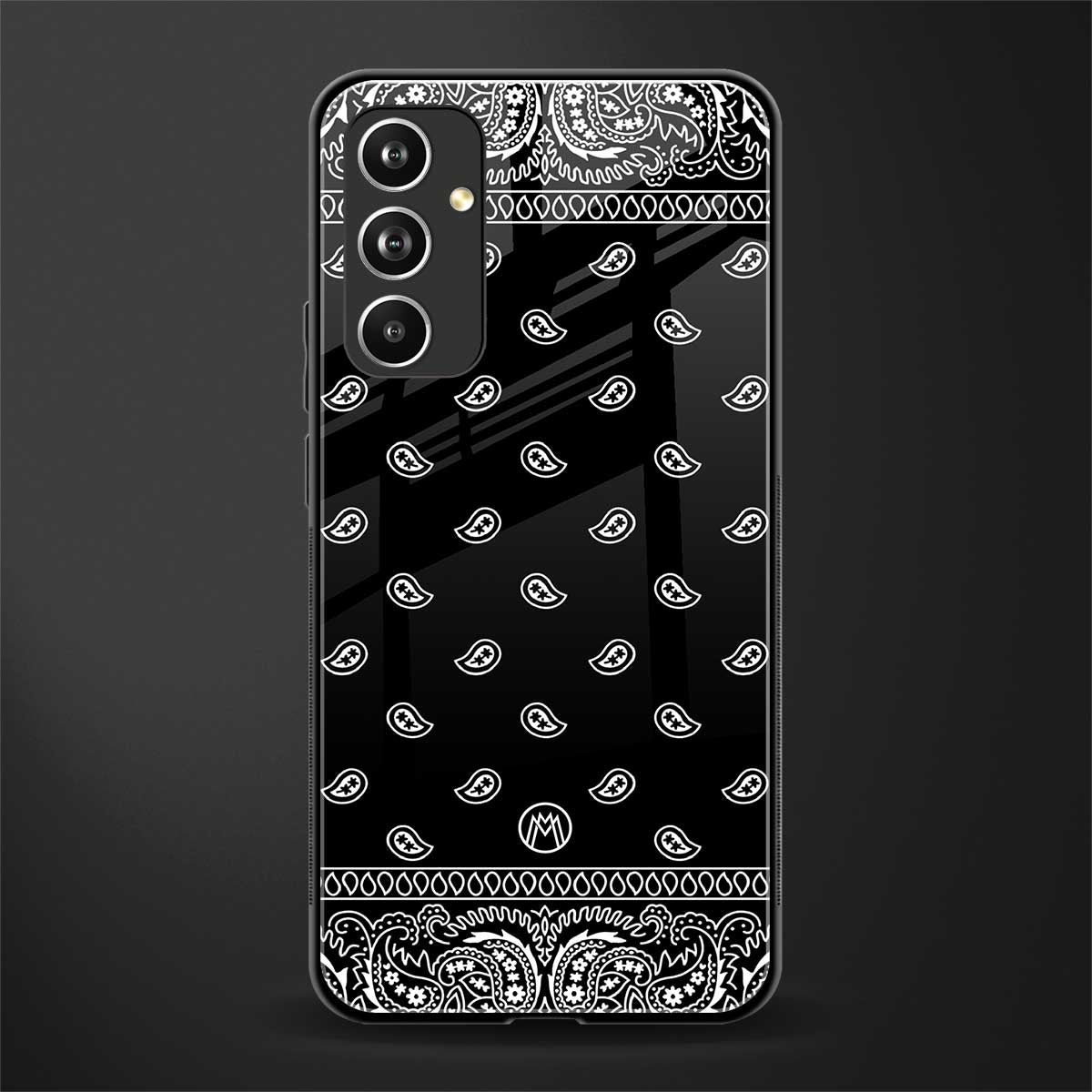 paisley black back phone cover | glass case for samsung galaxy a54 5g