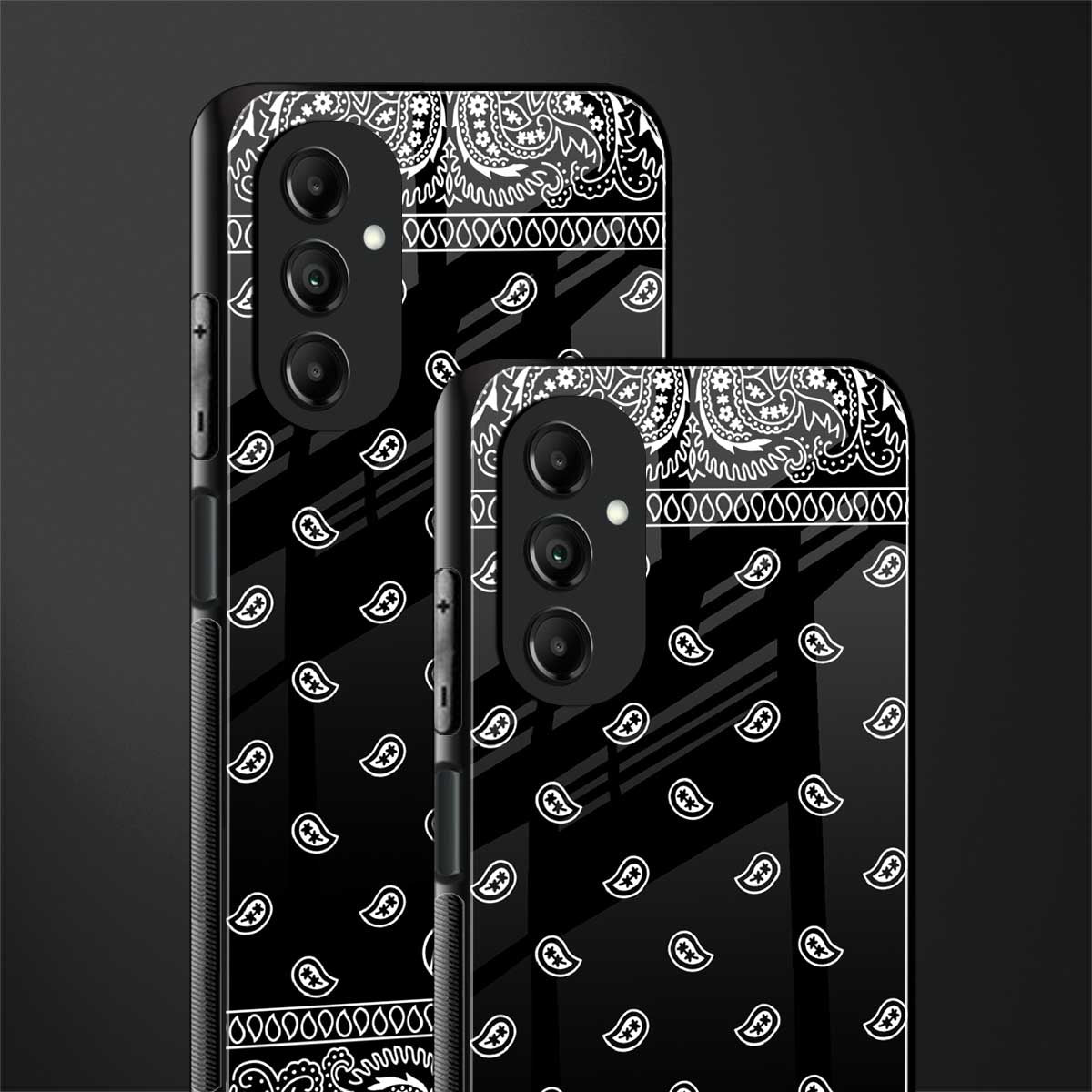 paisley black back phone cover | glass case for samsung galaxy a14 5g