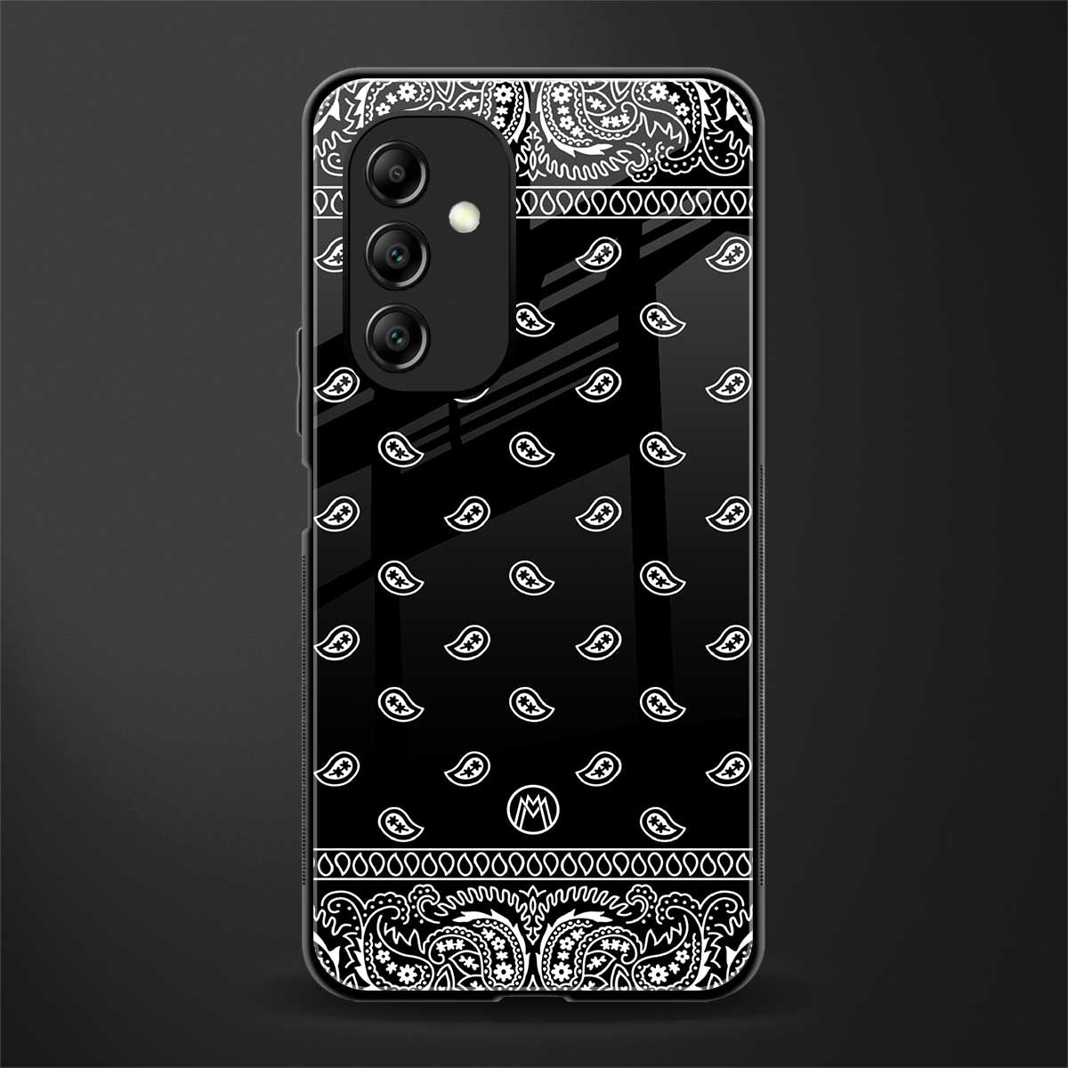 paisley black back phone cover | glass case for samsung galaxy a14 5g