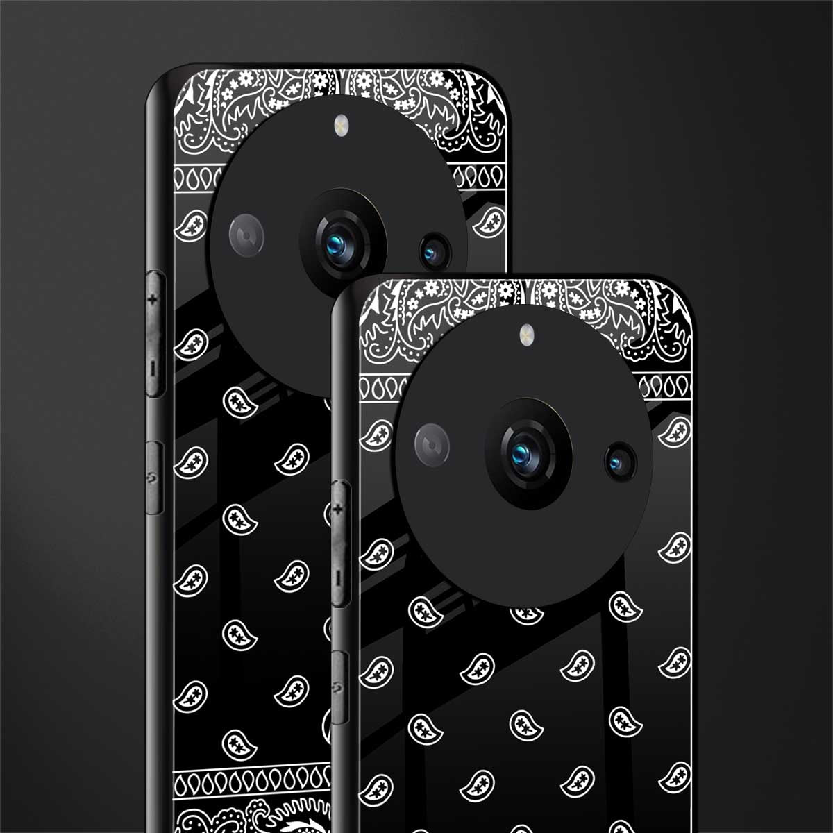 paisley black back phone cover | glass case for realme 11 pro 5g