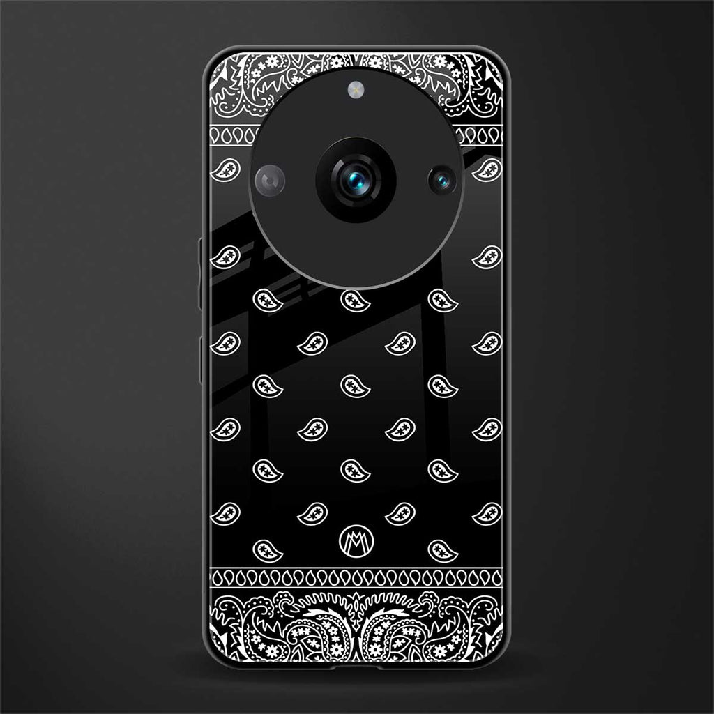 paisley black back phone cover | glass case for realme 11 pro 5g