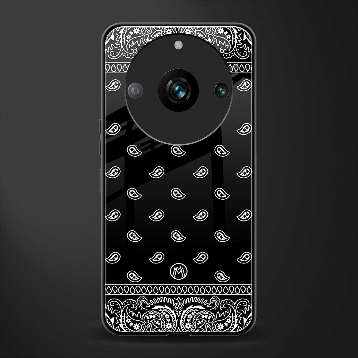 paisley black back phone cover | glass case for realme 11 pro 5g