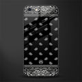paisley black glass case for iphone 6 plus image