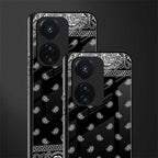 paisley black back phone cover | glass case for vivo t1 44w 4g