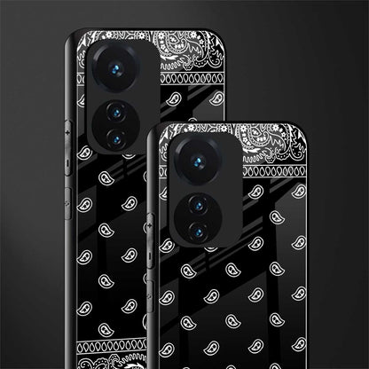 paisley black back phone cover | glass case for vivo t1 44w 4g