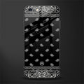 paisley black glass case for iphone 6 image