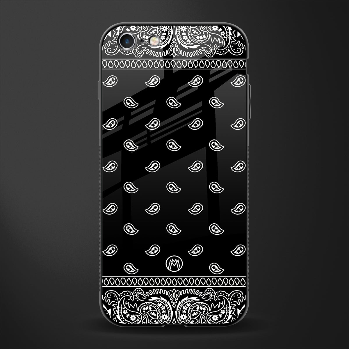 paisley black glass case for iphone 6 image