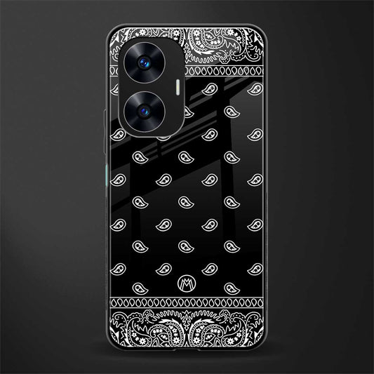 paisley black back phone cover | glass case for realme c55
