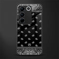 paisley black back phone cover | glass case for vivo v27 pro 5g