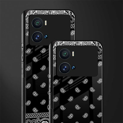 paisley black back phone cover | glass case for iQOO 9 Pro