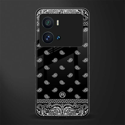 paisley black back phone cover | glass case for iQOO 9 Pro