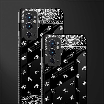 paisley black glass case for oneplus 9rt image-2