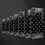 paisley black back phone cover | glass case for samsung galaxy a22 4g