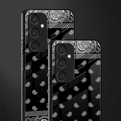 paisley black back phone cover | glass case for samsung galaxy s23 fe 5g
