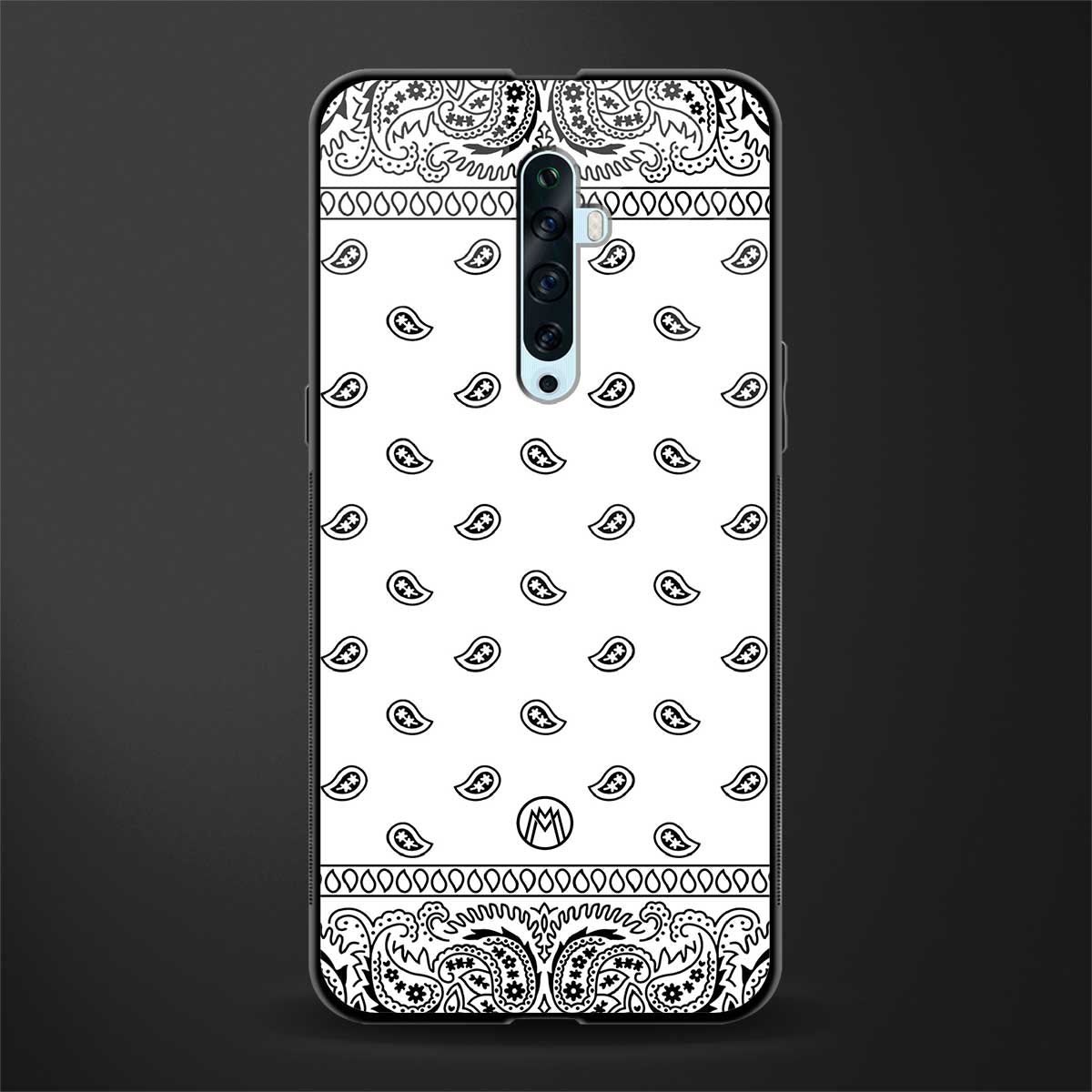 paisley white glass case for oppo reno 2f image