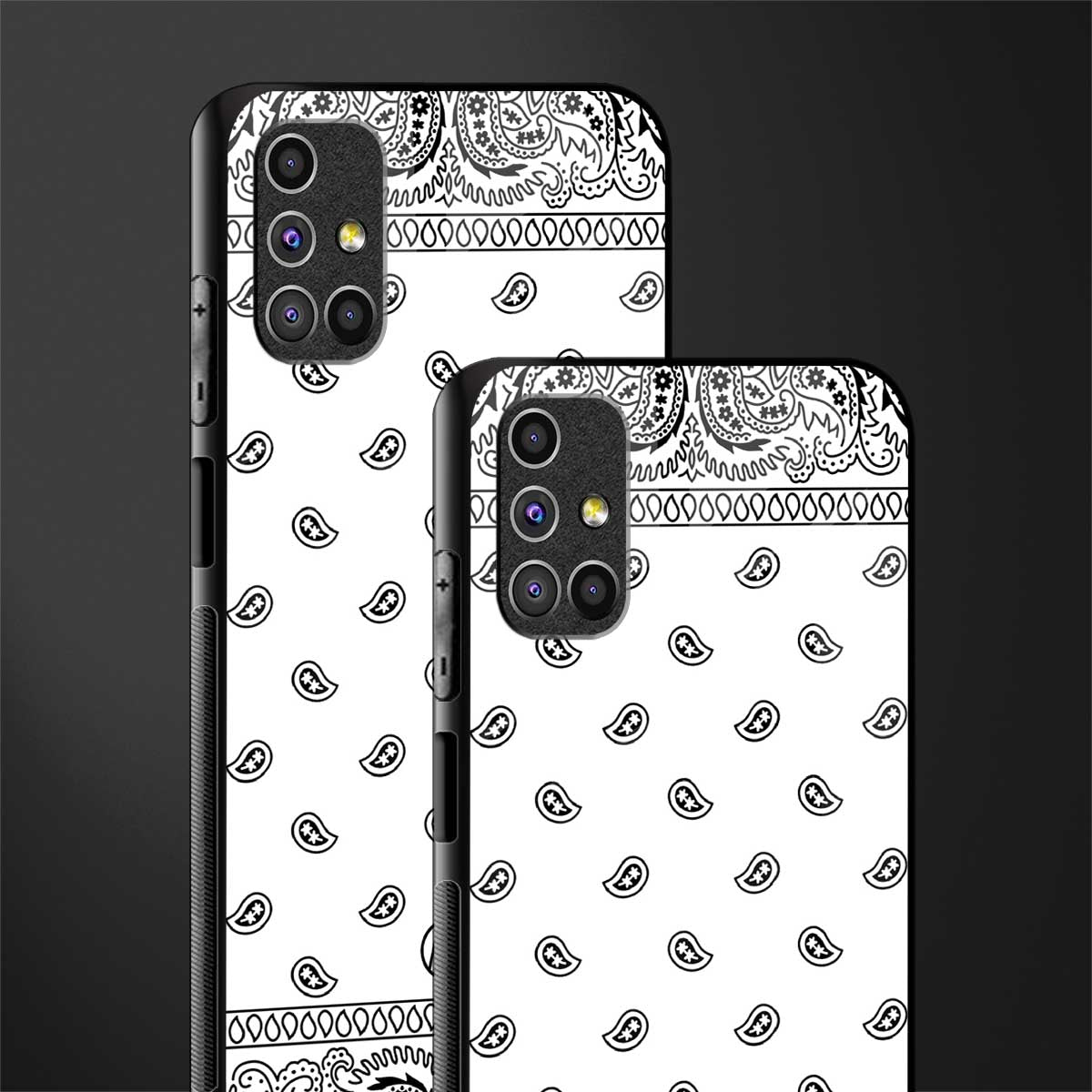 paisley white glass case for samsung galaxy m51 image-2