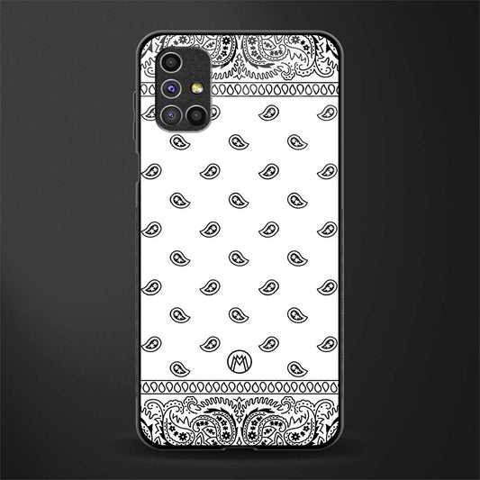 paisley white glass case for samsung galaxy m51 image