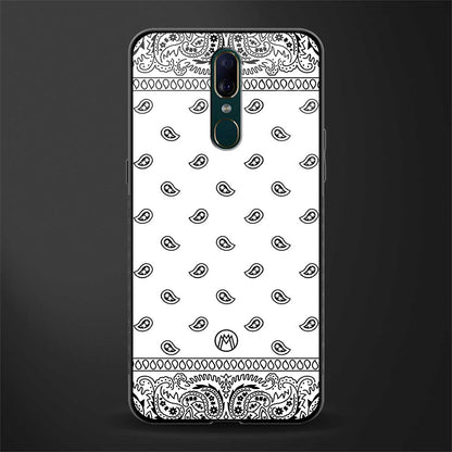 paisley white glass case for oppo a9 image