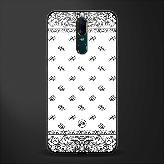 paisley white glass case for oppo a9 image