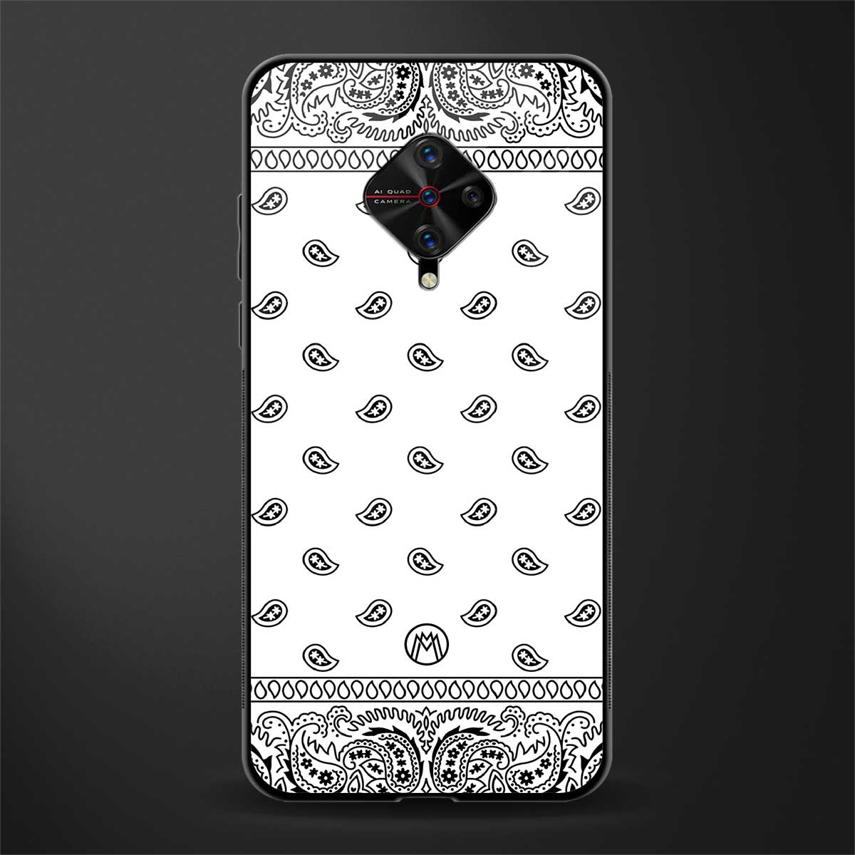 paisley white glass case for vivo s1 pro image