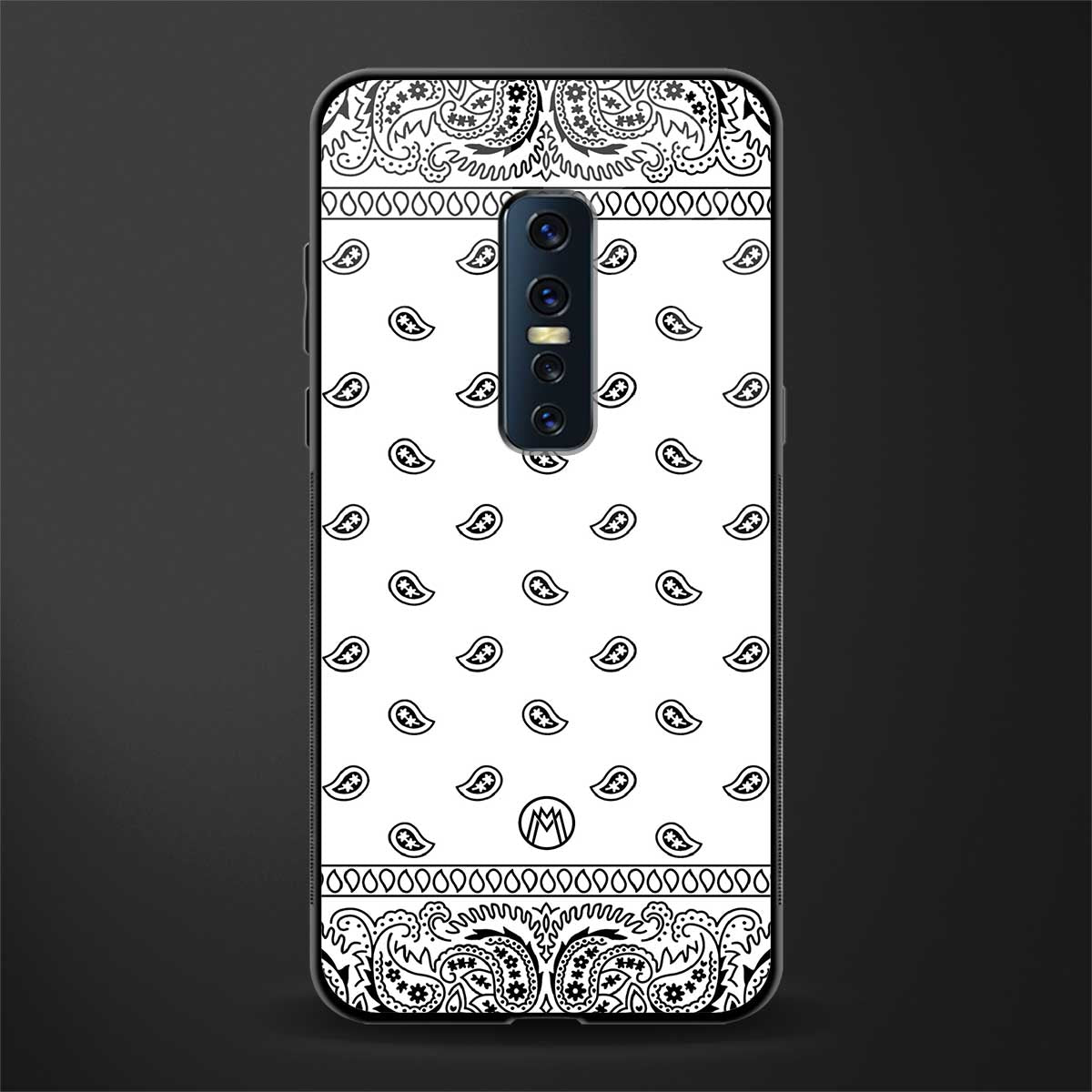 paisley white glass case for vivo v17 pro image