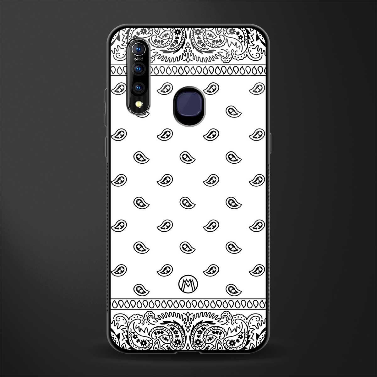 paisley white glass case for vivo z1 pro image