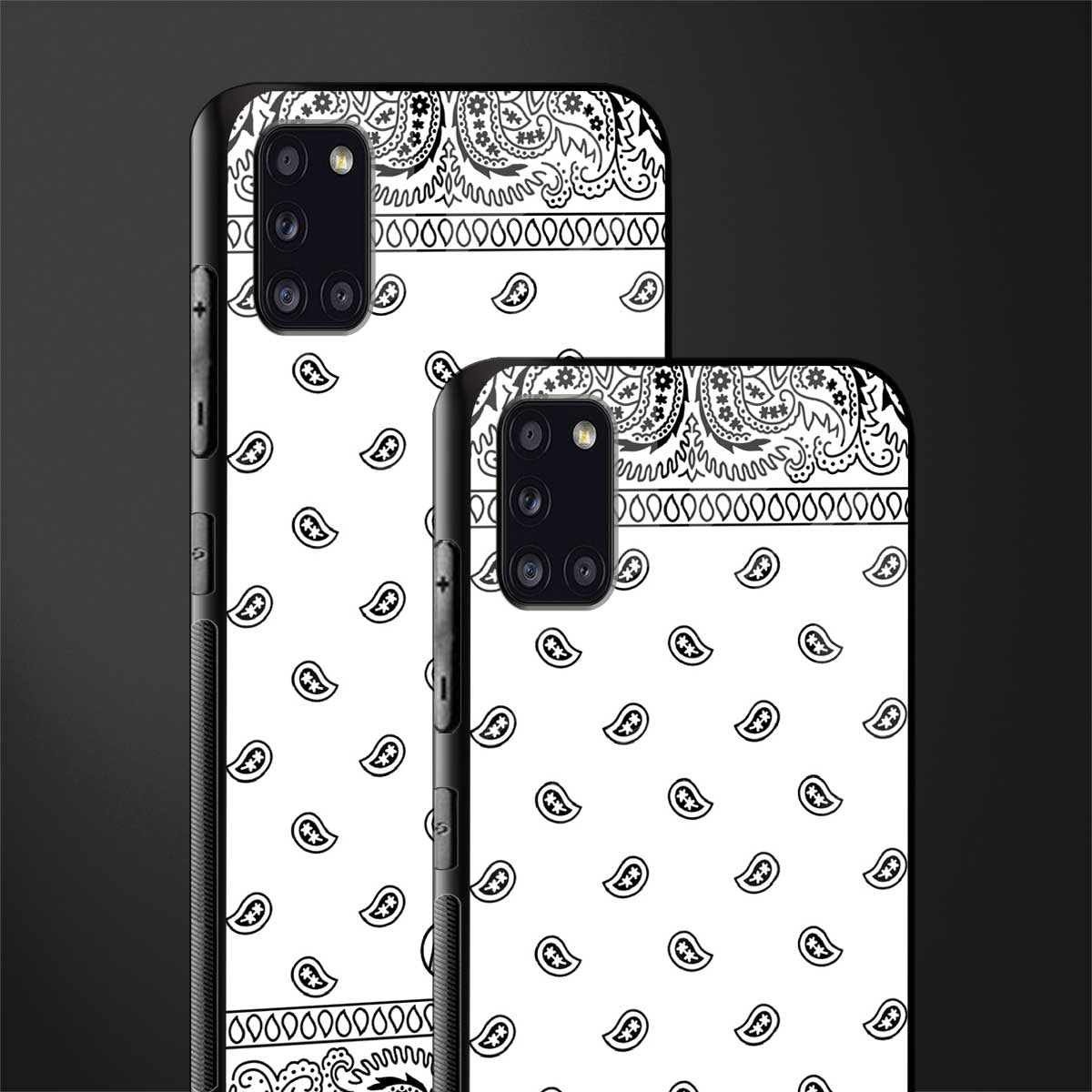 paisley white glass case for samsung galaxy a31 image-2